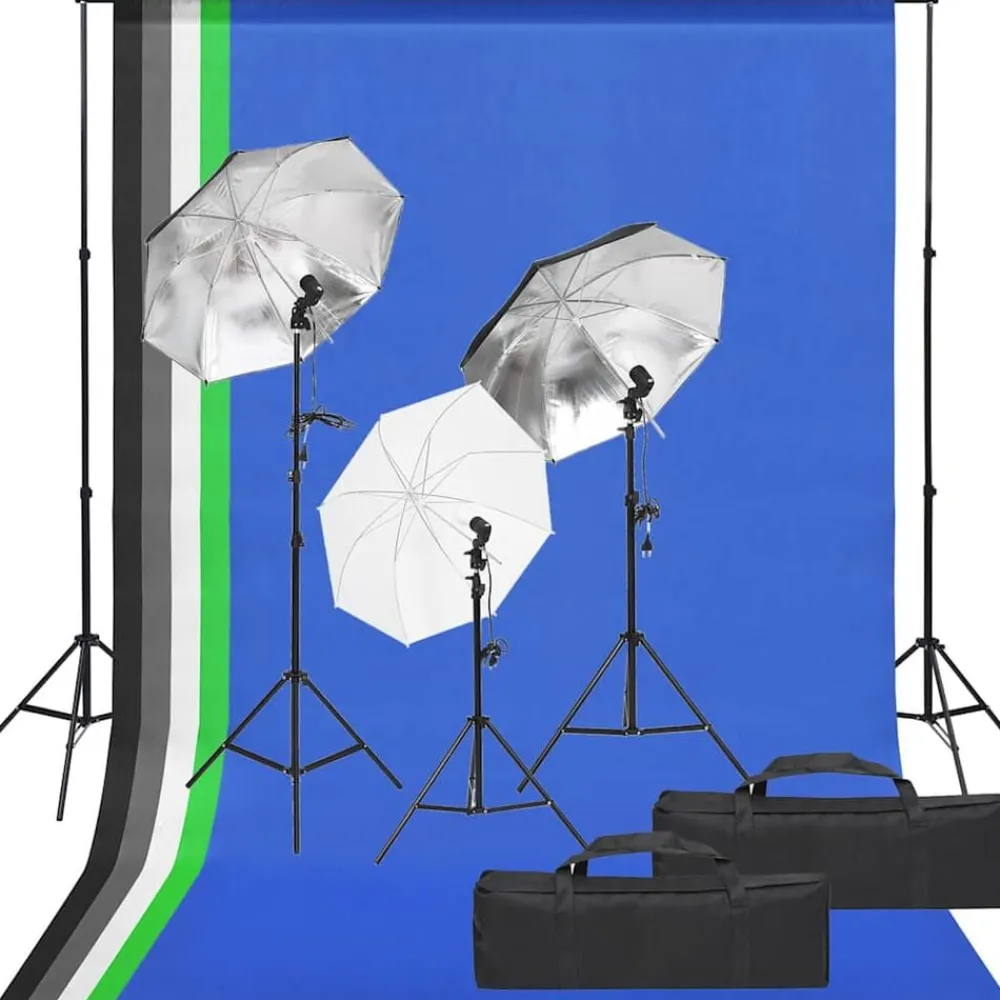 Fotostudioset met verlichtingsset en achtergrond>vidaXL Discount