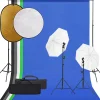 Fotostudioset met verlichtingsset, achtergrond en reflector>vidaXL Sale