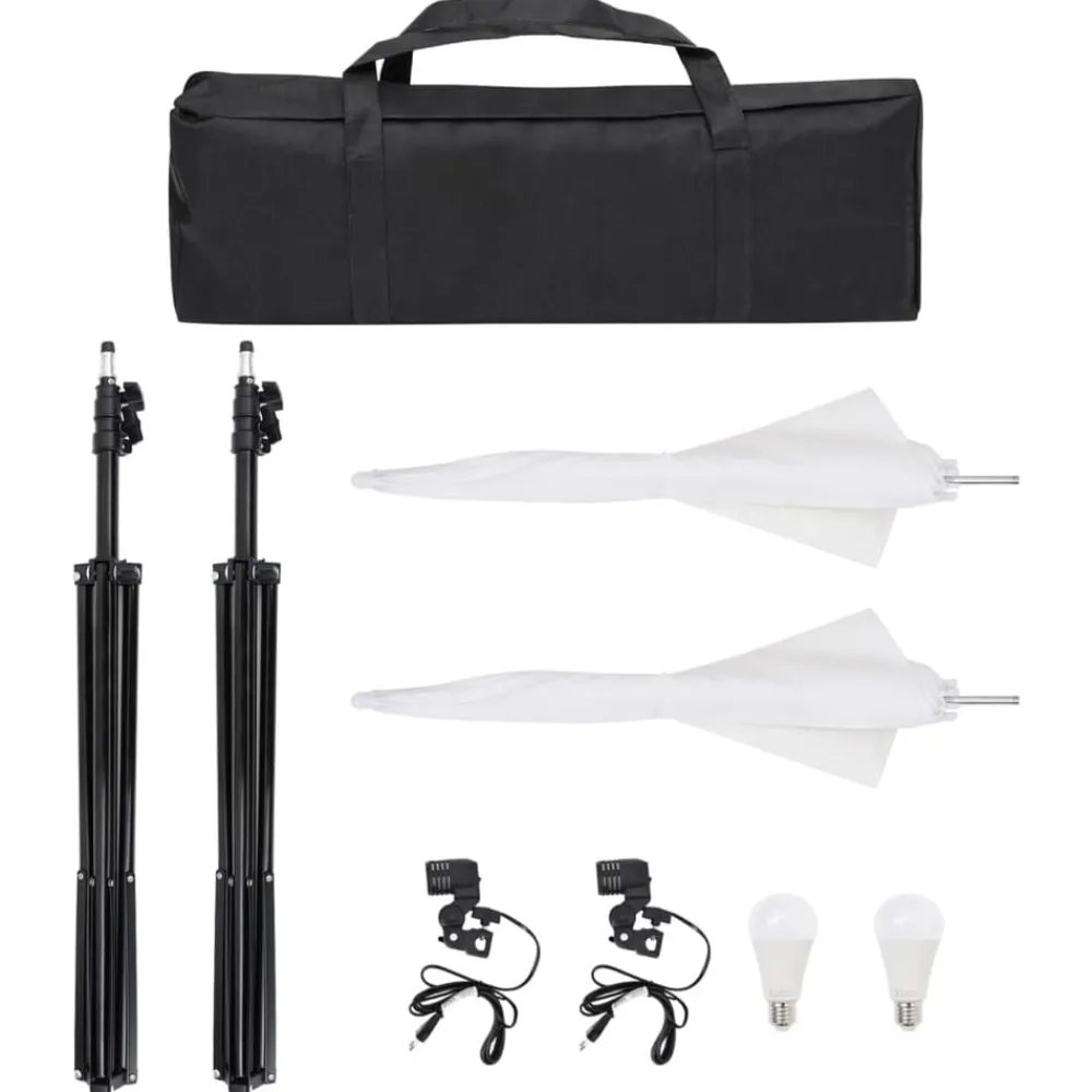 Fotostudioset met verlichtingsset, achtergrond en reflector>vidaXL Sale