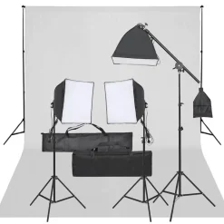 Fotostudioset met verlichtingsset en achtergrond>vidaXL New