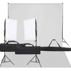 Fotostudioset met verlichtingsset en achtergrond>vidaXL Sale