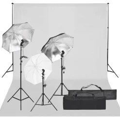 Fotostudioset met verlichtingsset en achtergrond>vidaXL Clearance
