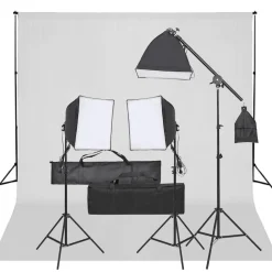 Camera & Optiek*vidaXL Fotostudioset met verlichtingsset en achtergrond