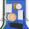 Fotostudioset met softboxlampen, achtergrond en reflector>vidaXL Online