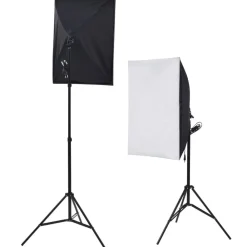 Fotostudioset met softboxlampen, achtergrond en reflector>vidaXL Online