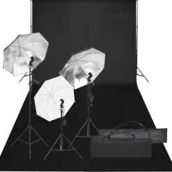 Camera & Optiek*vidaXL Fotostudioset met verlichtingsset en achtergrond