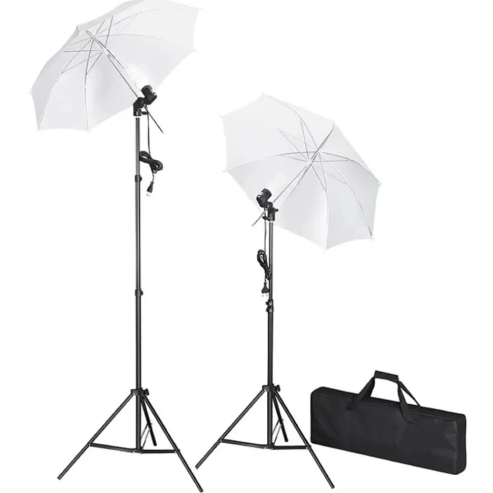 Fotostudioset met achtergrond, lampen en paraplu's>vidaXL Online