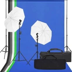 Camera & Optiek*vidaXL Fotostudioset met verlichtingsset en achtergrond
