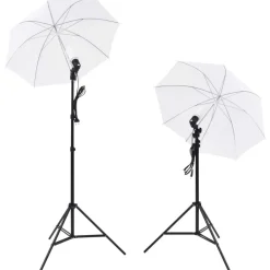 Fotostudioset met lampen, paraplu's, achtergrond en reflector>vidaXL Outlet