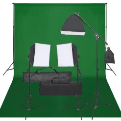 Camera & Optiek*vidaXL Fotostudioset met verlichtingsset en achtergrond