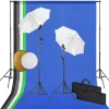 Camera & Optiek*vidaXL Fotostudioset met lampen, paraplu's, achtergrond en reflector