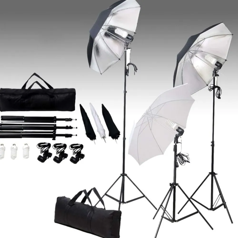 Camera & Optiek*vidaXL Fotostudioset met verlichtingsset en achtergrond Wit