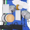 Camera & Optiek*vidaXL Fotostudioset met softboxlampen paraplu's achtergrond reflector
