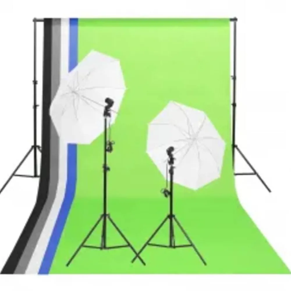 Fotostudioset met verlichtingsset, achtergrond en reflector>vidaXL Discount