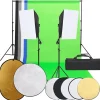 Fotostudioset met verlichtingsset, achtergrond en reflector>vidaXL Online