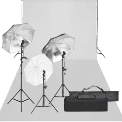 Camera & Optiek*vidaXL Fotostudioset met verlichtingsset en achtergrond