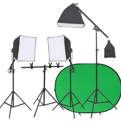 Fotostudioset met verlichtingsset en achtergrondscherm>vidaXL Best