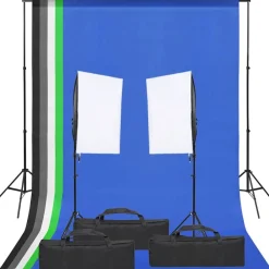 Fotostudioset met verlichtingsset en achtergrond>vidaXL Outlet