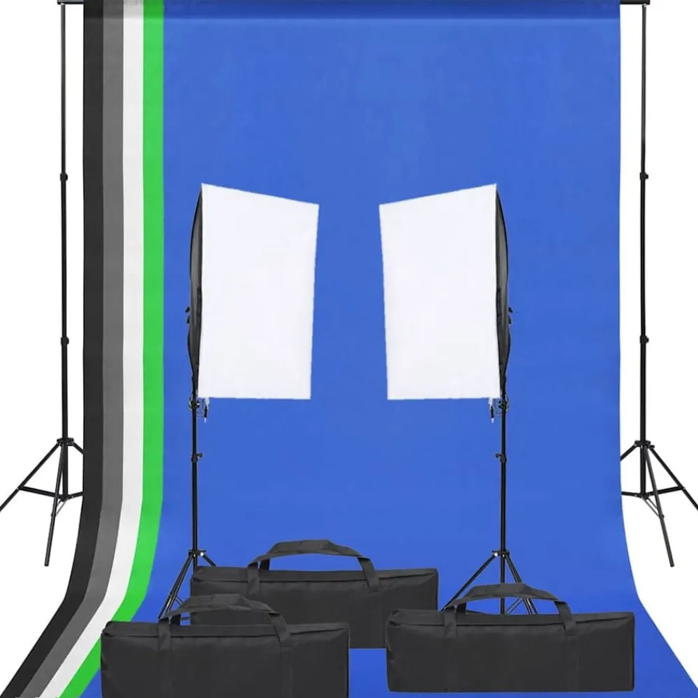 Fotostudioset met verlichtingsset en achtergrond>vidaXL Outlet