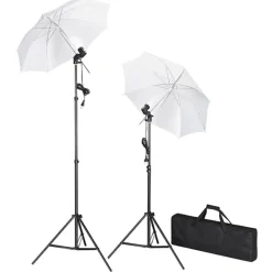 Fotostudioset met lampen, paraplu's, achtergrond en reflector>vidaXL Hot
