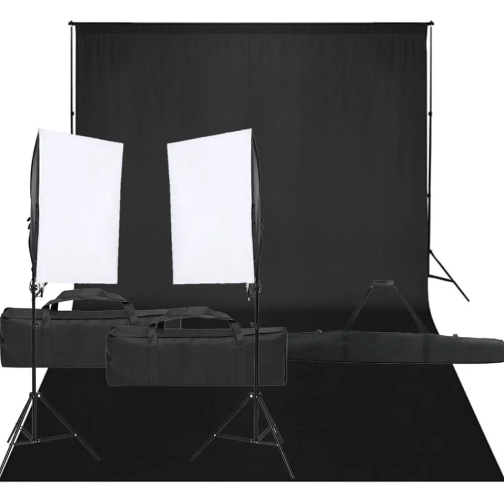 Fotostudioset met verlichtingsset en achtergrond>vidaXL Discount