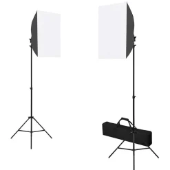 Fotostudioset met softboxlampen, achtergrond en reflector>vidaXL Discount