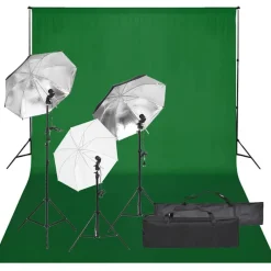 Camera & Optiek*vidaXL Fotostudioset met verlichtingsset en achtergrond