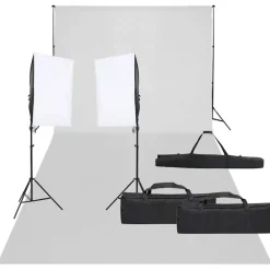 Camera & Optiek*vidaXL Fotostudioset met verlichtingsset en achtergrond