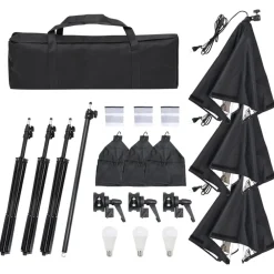 Fotostudioset met verlichtingsset, achtergrond en reflector>vidaXL Clearance