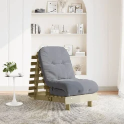 Futons*vidaXL Futon slaapbank met matras 60x206x11 cm geïmpregneerd hout Naturel ge&iuml;mpregneerd