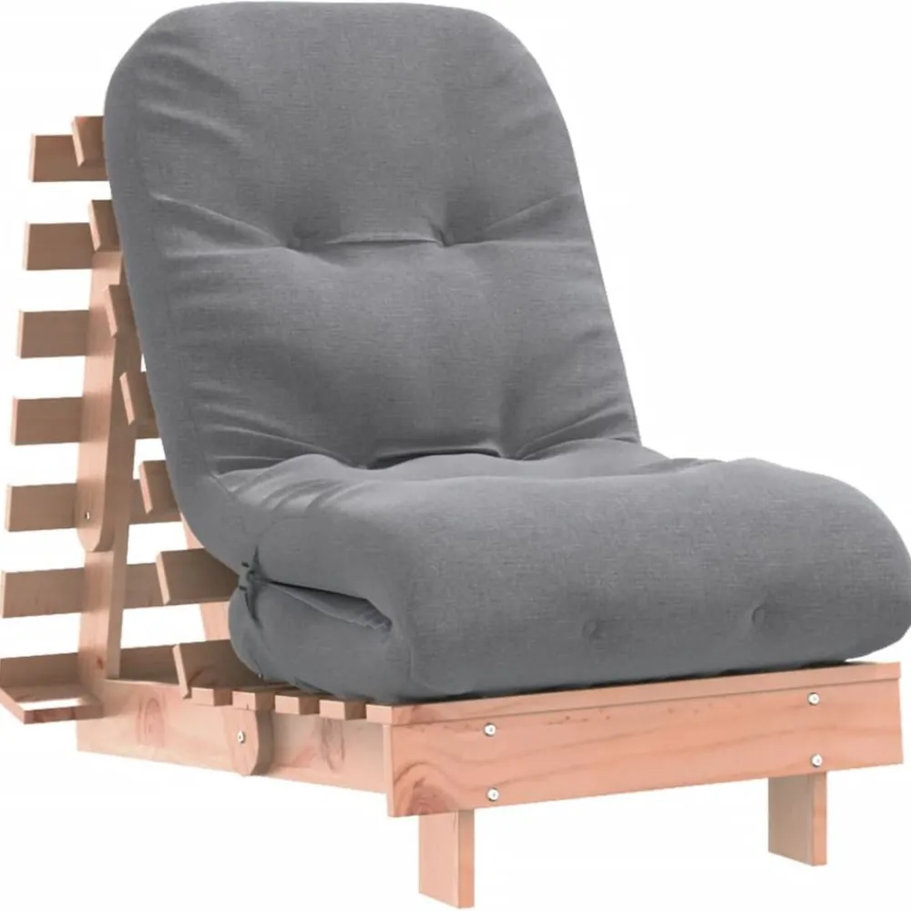 Futons*vidaXL Futon slaapbank met matras 60x206x11 cm massief douglashout Natuurlijk douglashout