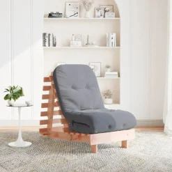 Futons*vidaXL Futon slaapbank met matras 60x206x11 cm massief douglashout Natuurlijk douglashout