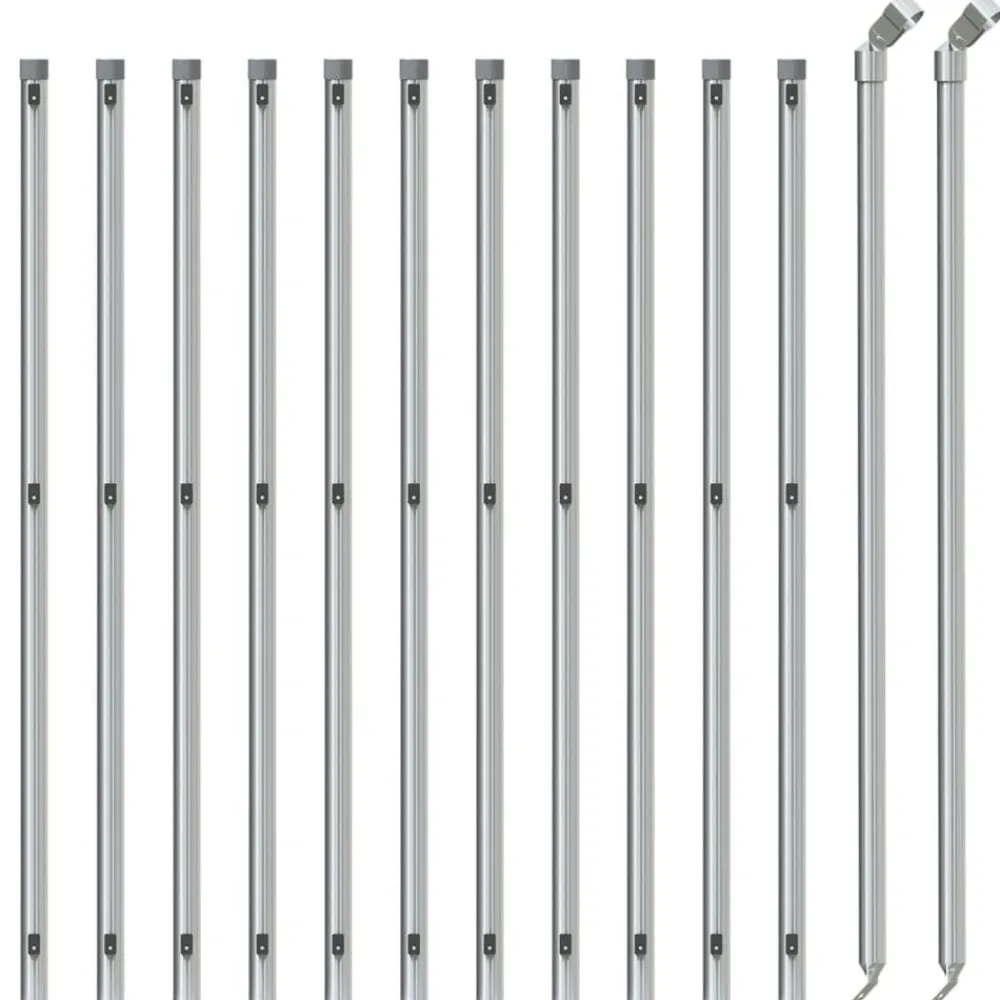 Tuinafscheidingen*vidaXL Gaashek met flens 0,8x25 m kleurig Zilver