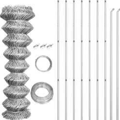 Gaashek met palen 15x1,5 m gegalvaniseerd staal zilverkleurig>vidaXL Best