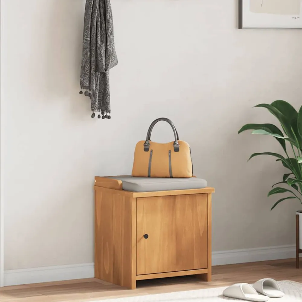 Bankjes*vidaXL Gangbankje SANDNES 45x40x50 cm massief grenenhout Acaciahouten afwerking