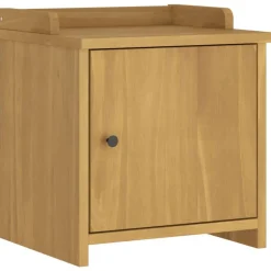 Bankjes*vidaXL Gangbankje SANDNES 45x40x50 cm massief grenenhout Walnoothouten afwerking