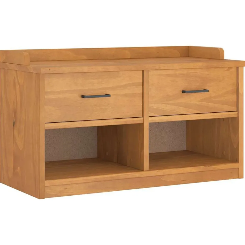 Bankjes*vidaXL Gangbankje SANDNES 87x40x50 cm massief grenenhout Acaciahouten afwerking