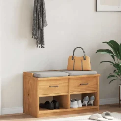 Bankjes*vidaXL Gangbankje SANDNES 87x40x50 cm massief grenenhout Acaciahouten afwerking