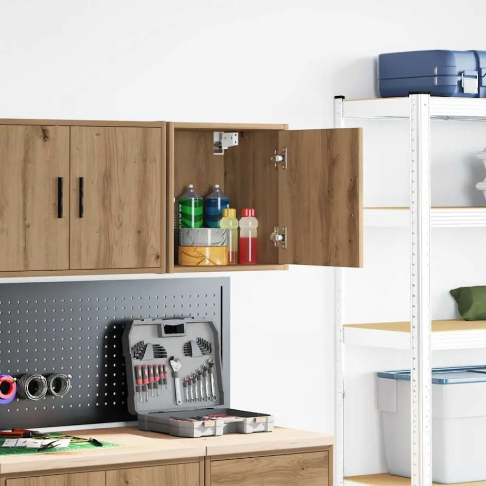 Industriële Opslag*vidaXL Garage wandkast bewerkt hout ambachtelijk eiken artisian oak