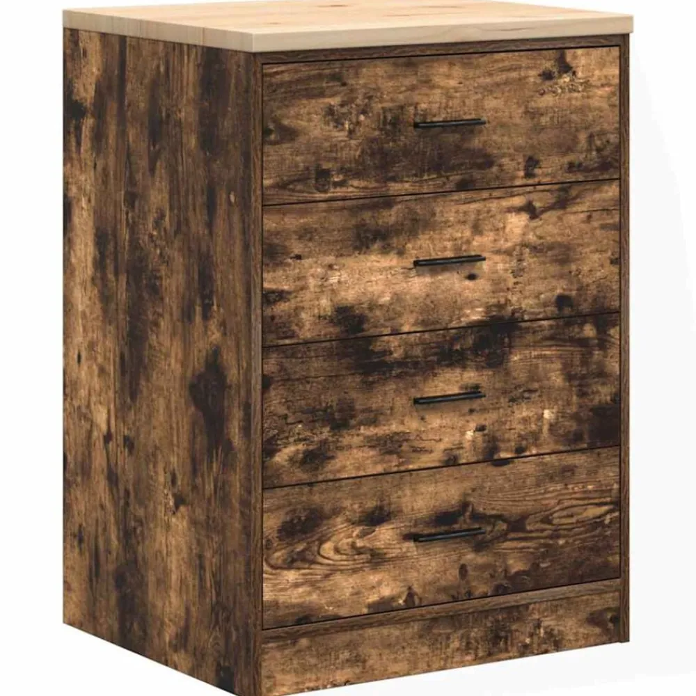 Industriële Opslag*vidaXL Garagekast 60x51x85 cm massief grenenhout Gerookt eiken