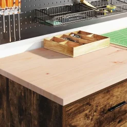 Industriële Opslag*vidaXL Garagekast 60x51x85 cm massief grenenhout Gerookt eiken