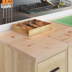 Industriële Opslag*vidaXL Garagekast 30x51x85 cm massief grenenhout kleurig Sonoma eiken