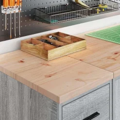 Industriële Opslag*vidaXL Garagekasten 2 st bewerkt hout sonoma grijs Grijs sonoma