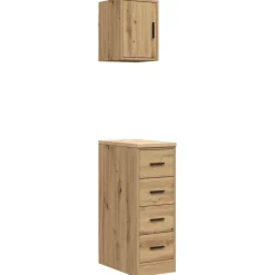 Garagekasten 2 st bewerkt hout ambachtelijk eikenhout>vidaXL Online