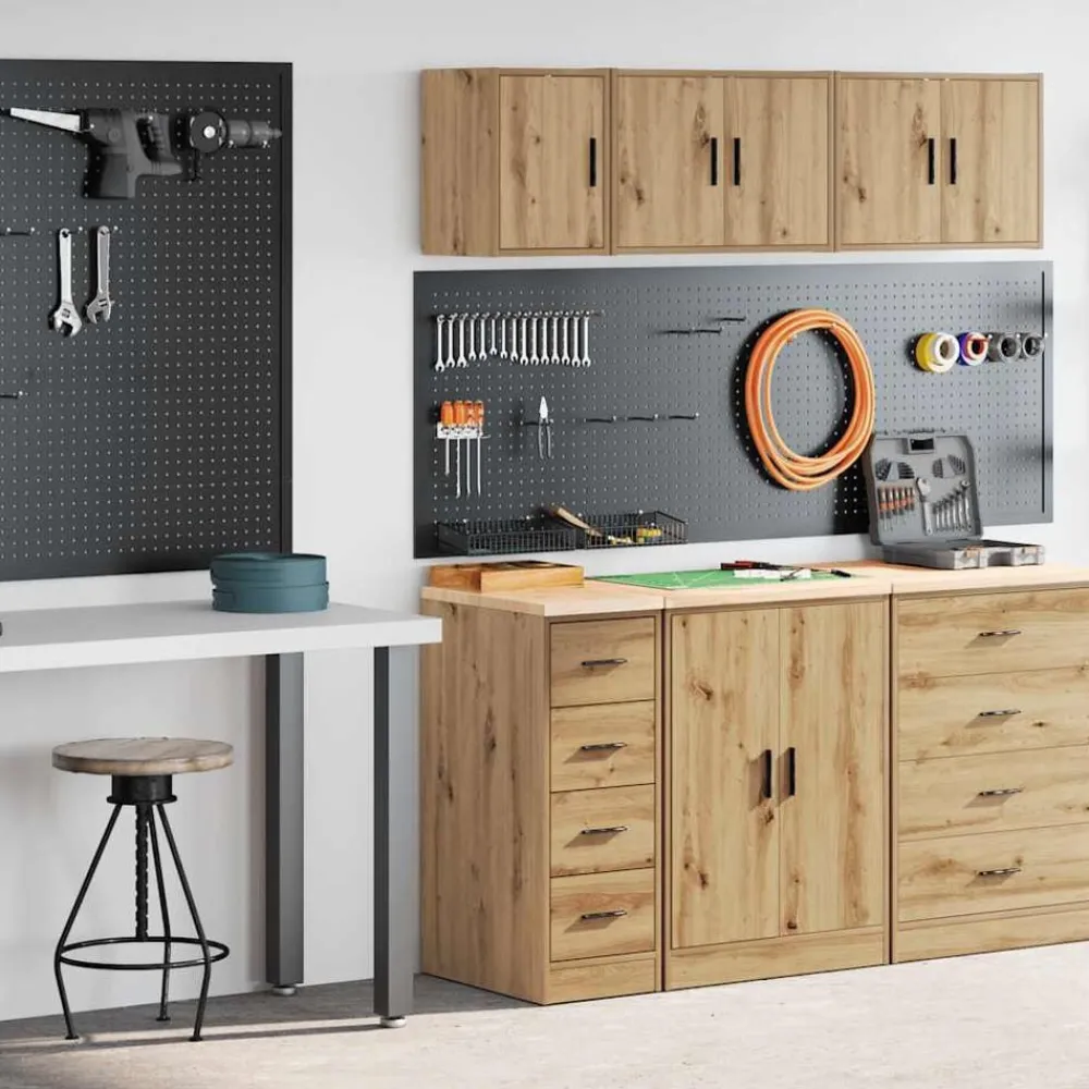 Garagekasten 2 st bewerkt hout ambachtelijk eikenhout>vidaXL Online