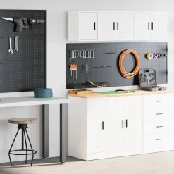 Industriële Opslag*vidaXL Garagekasten 2 st spaanplaat Wit