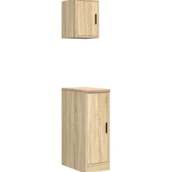Industriële Opslag*vidaXL Garagekasten 2 st Spaanplaat kleurig Sonoma eiken