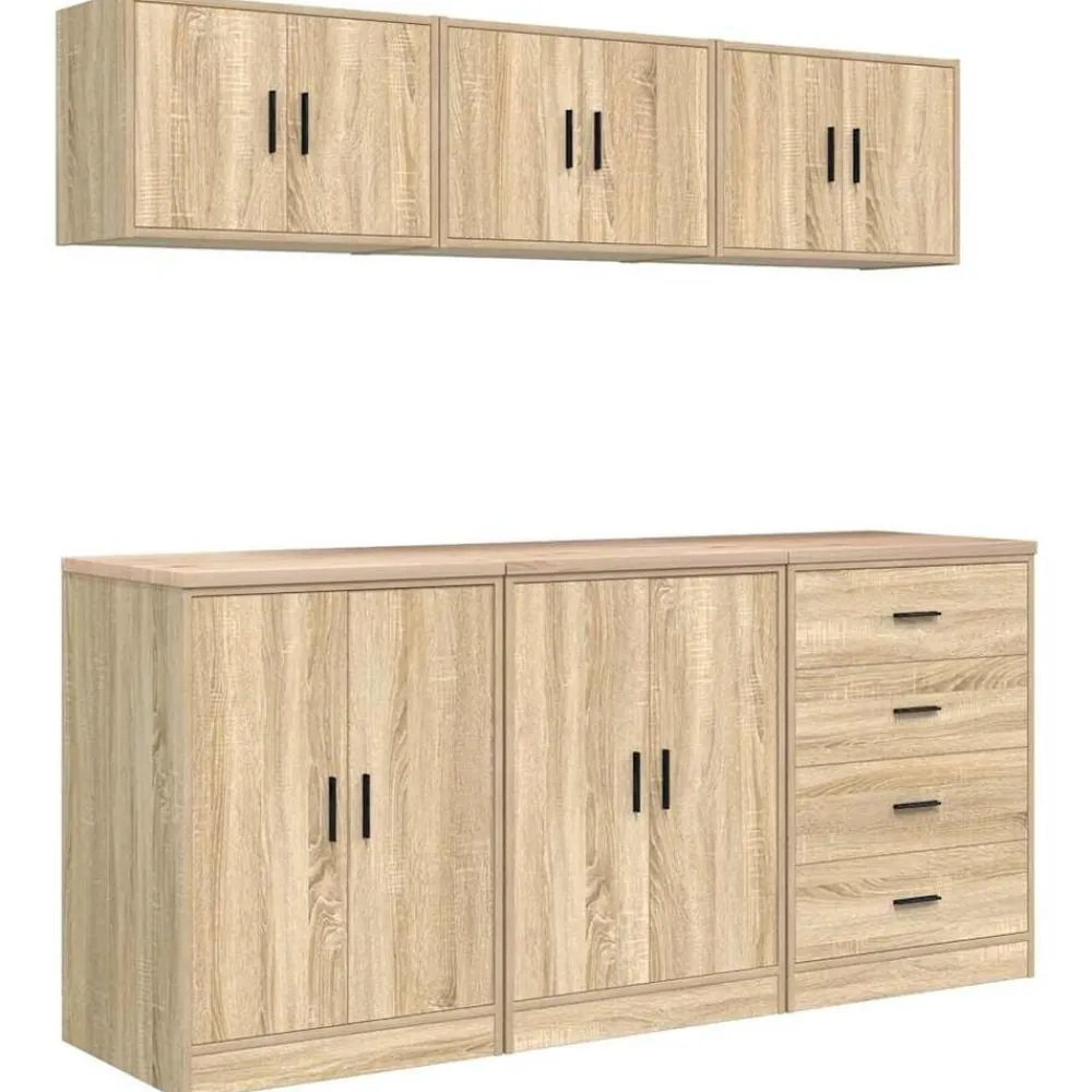 Garagekasten 6 st Spaanplaat kleurig>vidaXL Clearance