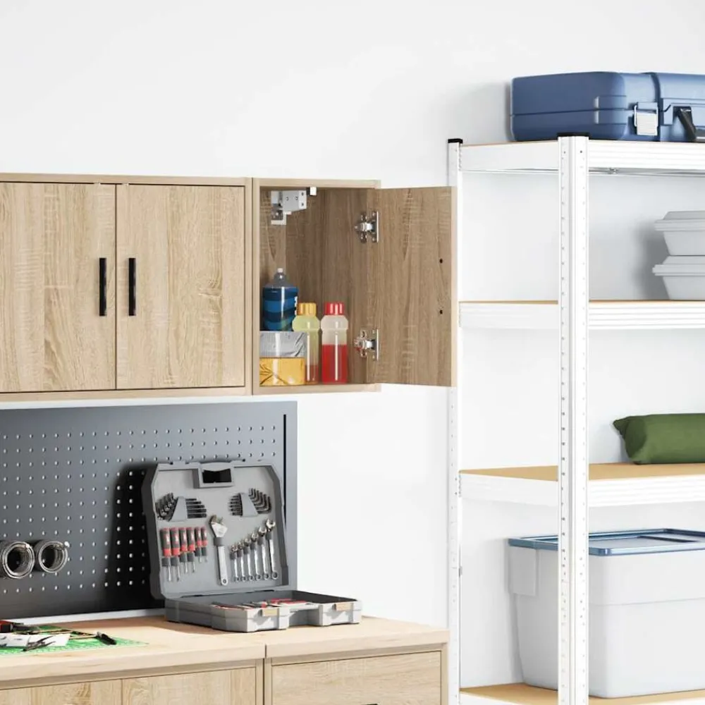 Industriële Opslag*vidaXL Garagewandkast sonoma bewerkt hout eikenkleurig Sonoma eiken