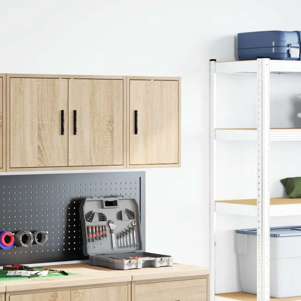 Industriële Opslag*vidaXL Garagewandkast sonoma bewerkt hout eikenkleurig Sonoma eiken